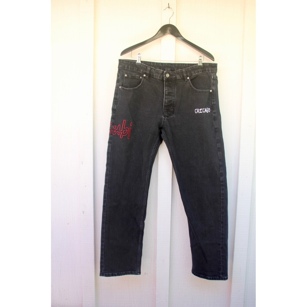 Ksubi Chicago Store Exclusive Jeans Black Embroidered Denim Mens